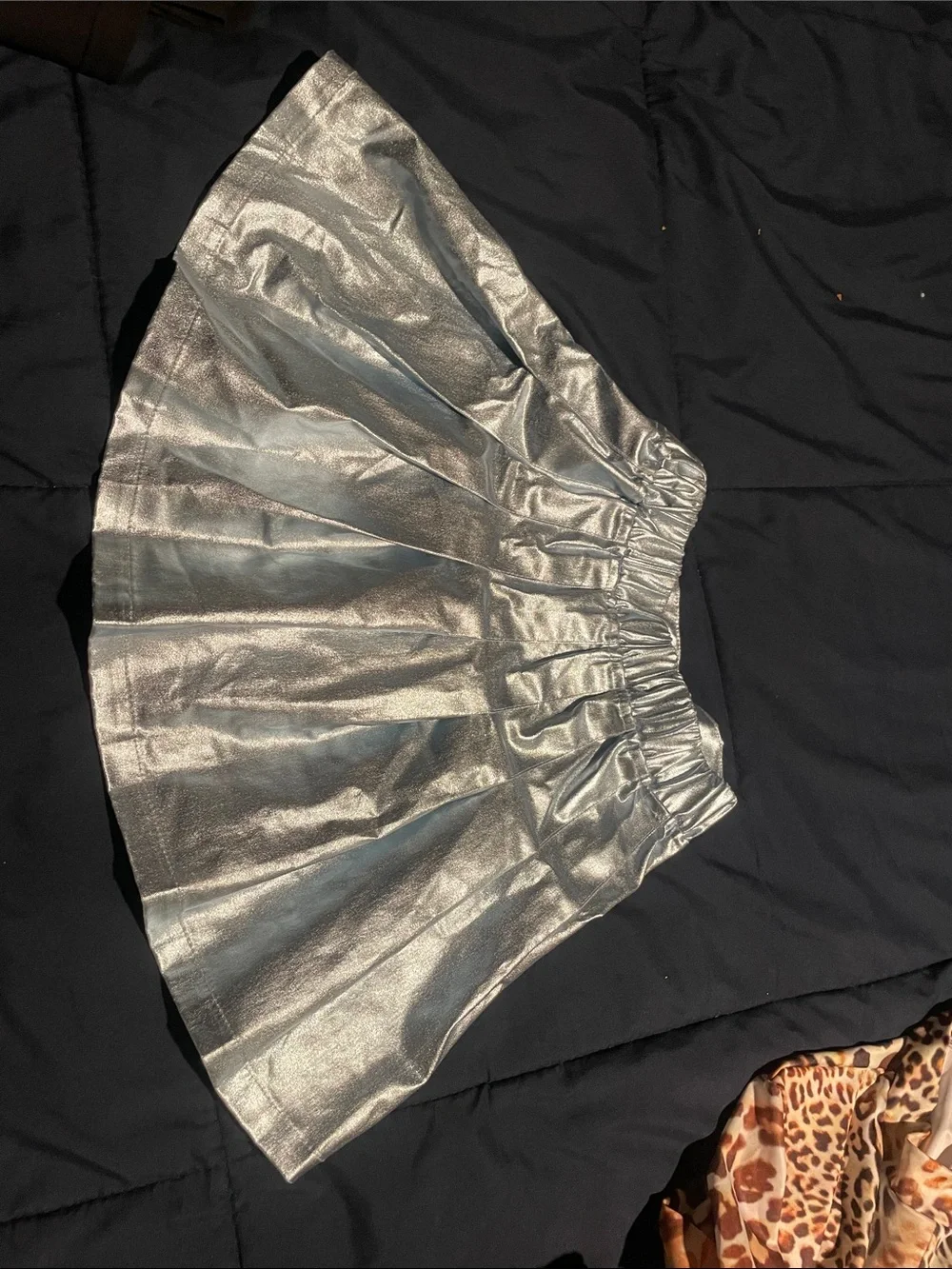 Justice Metallic Silver Skater Skirt